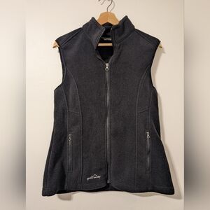 Eddie Bauer Women's Black Fleece Vest - Zip Front